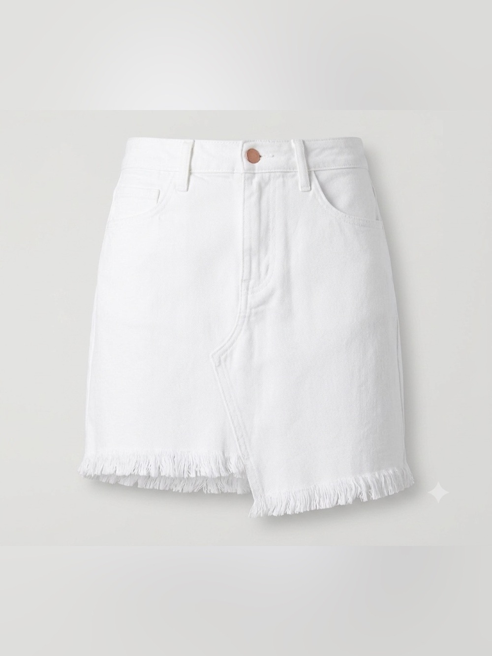 Forever 21 - White High Rise Denim Skirt - Size 26